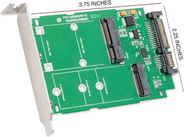 Alt view image 3 of 7 - M.2 B-Key SATA or Mini-SATA mSATA SSD to SATA III 2.5 Adapter, Convert mSATA or M.2 SATA SSD to a 2.5" Drive PCI Mount SI-ADA50067