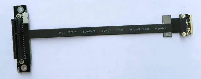 Alt view image 5 of 7 - ADT-Link M.2 WiFi A.E Key A+E to PCI-e 4X x4 Riser Extender Adapter Card Ribbon Gen3.0 Cable AE Key A E for PCIE 3.0 x1 x4 x16 M2 Card (25cm,R52SL)