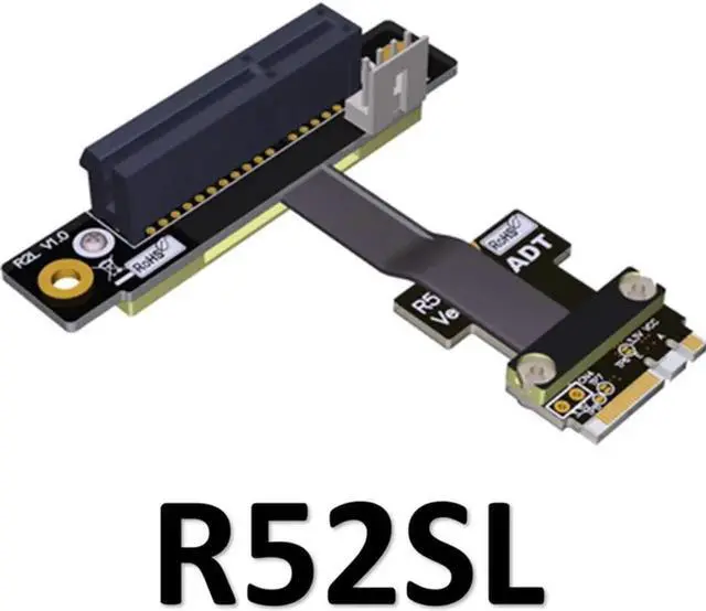 Alt view image 7 of 7 - ADT-Link M.2 WiFi A.E Key A+E to PCI-e 4X x4 Riser Extender Adapter Card Ribbon Gen3.0 Cable AE Key A E for PCIE 3.0 x1 x4 x16 M2 Card (25cm,R52SL)