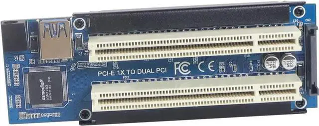 Alt view image 2 of 6 - ITHOO 32 bit 33MHz Mini PCI-e to Dual PCI Expansion Card PCI Slot Support Capture Card Gold Tax Card Sound Card Parallel Port Card