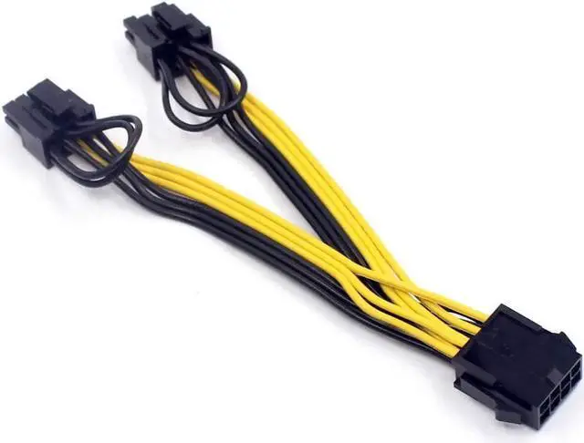 Alt view image 4 of 4 - BGNing CPU 8 Pin Female to Double 8Pin (6Pin + 2Pin) Male Power Supply Cable Cord PCI-E Splitter Charge Cable for Graphics Video Card 15cm