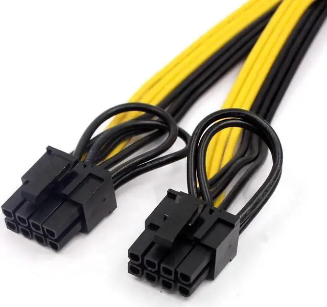 Alt view image 2 of 4 - BGNing CPU 8 Pin Female to Double 8Pin (6Pin + 2Pin) Male Power Supply Cable Cord PCI-E Splitter Charge Cable for Graphics Video Card 15cm