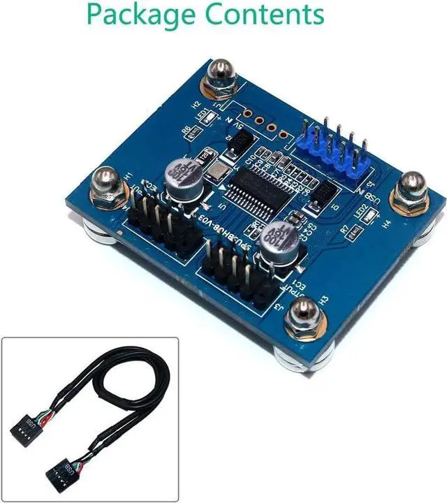 Alt view image 3 of 7 - USB 2.0 9pin Header 1 to 2 Extension Hub Splitter Adapter-Converter MB USB 2.0 Male to 2 Male-30CM 9-pin Cable (180 Degree)