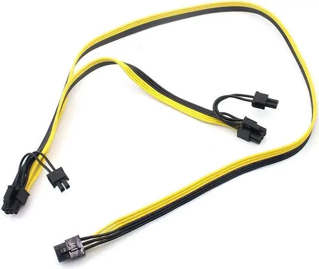 Alt view image 3 of 7 - 2 Pack 6 Pin Male to Dual 8 (6+2) Pin Male PCI Express Power Adapter Extension Cable for Graphics Card Module Line 18AWG 6P to Dual 8p Splitter Ribbon Cable