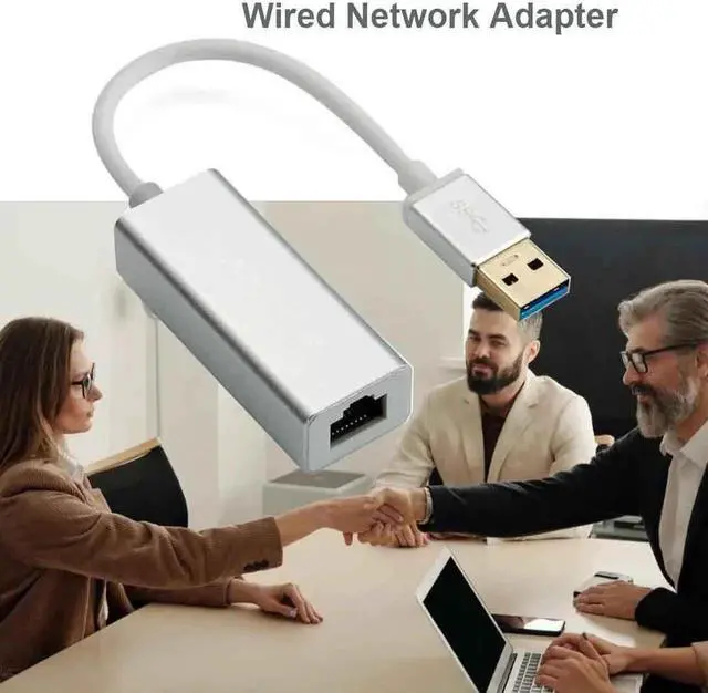 Alt view image 5 of 5 - USB Ethernet USB 3.0 to RJ45 10/100/1000Mbps Ethernet Adapter with indicator Gigabit Network Card USB Lan For Macbook Windows(Silver)