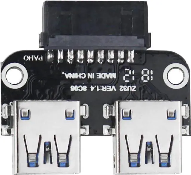 Main image of 20Pin to Dual USB3.0 Adapter Connverter Desktop Motherboard 19 Pin/20P Header to 2 Ports USB 3.0 A Female Connector Card Reader (Horizontal Version)
