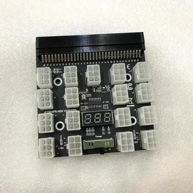 Alt view image 2 of 6 - Kit de placa de arranque de 17 puertos con 17 piezas, 6 pines a 6 + 2 pines, 8 pines, Cables de alimentación macho para fuente de alimentación de minería GPU BTC de 1200W/750W