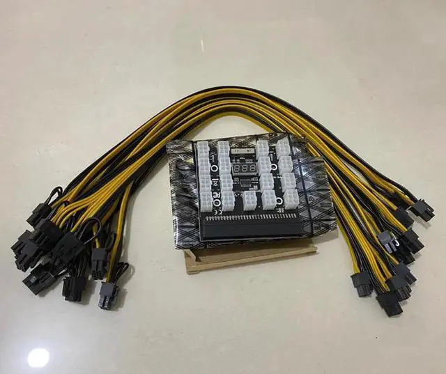 Alt view image 3 of 6 - Kit de placa de arranque de 17 puertos con 17 piezas, 6 pines a 6 + 2 pines, 8 pines, Cables de alimentación macho para fuente de alimentación de minería GPU BTC de 1200W/750W