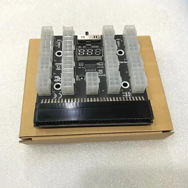 Alt view image 6 of 6 - Kit de placa de arranque de 17 puertos con 17 piezas, 6 pines a 6 + 2 pines, 8 pines, Cables de alimentación macho para fuente de alimentación de minería GPU BTC de 1200W/750W