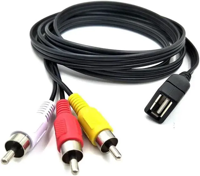 Alt view image 2 of 3 - USB to RCA Cable,3 RCA to USB Cable,AV to USB, USB 2.0 Female to 3 RCA Male Video A/V Camcorder Adapter Cable for TV/Mac/PC 5ft
