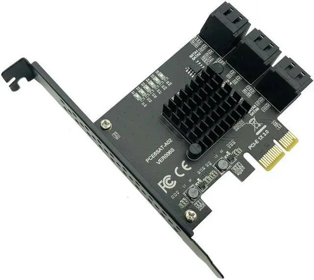 Main image of PCI express to 6 Ports SATA Controller SATA 3 III 3.0 6Gbps to PCI-e x1 Card Adapter PCIe SATA3 Expansion Card Riser For Windows