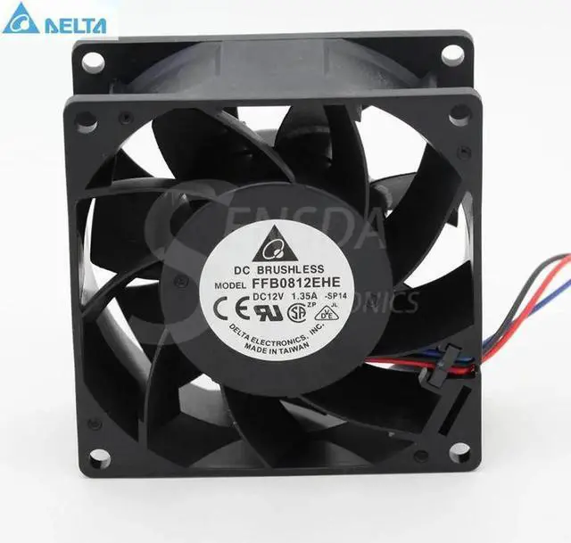 Main image of 1pcs for delta FFB0812EHE 8CM 80MM 80*80*38MM 8038 12V 1.35A double ball bearing cooling fan 4-WIRE 4-PIN PWM cooling fan