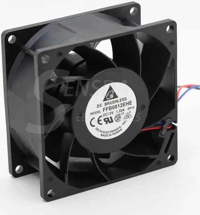 Alt view image 2 of 2 - 1pcs for delta FFB0812EHE 8CM 80MM 80*80*38MM 8038 12V 1.35A double ball bearing cooling fan 4-WIRE 4-PIN PWM cooling fan