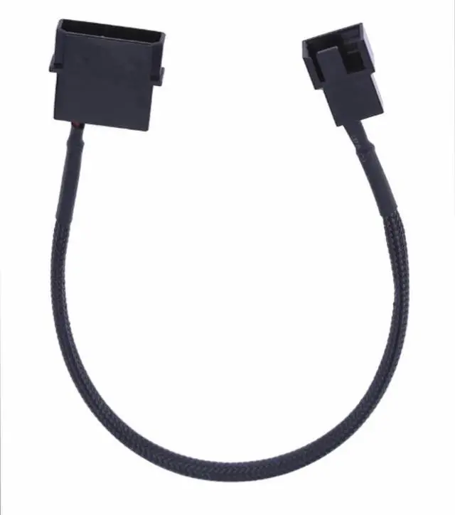 Main image of 4pin IDE Molex to 1-Port 3Pin/4Pin Cooler Cooling Fan Splitter Power Cable Black Sleeved Connector Converter