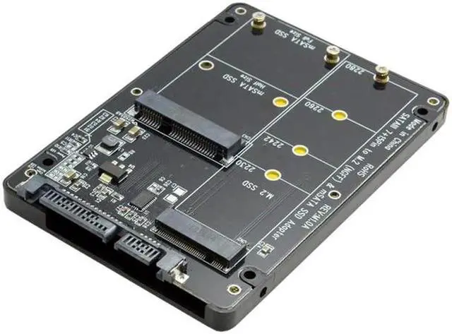 Alt view image 3 of 3 - 2 in 1 Combo M.2 NGFF B-Key & MSATA SSD to SATA 3.0 Adapter Converter Case Enclosure Support SATA Reversion 3.2