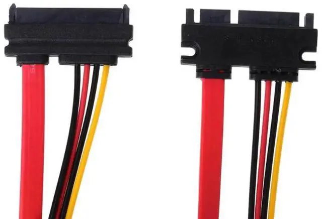 Alt view image 2 of 5 - Cable de alimentación de datos, Cable de extensión macho a hembra SATA Serial ATA, 30cm, 22 pines (15 + 7)