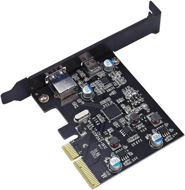 Alt view image 3 of 3 - PCI-E PCI Express to USB 3.1 Gen2 10Gbps Hub Type A and Type C 2-Port PCIe Expansion Adapter Card For Windows 7/8/8.1/10/Linux