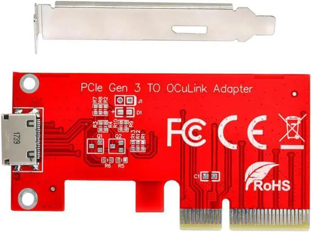 Main image of PCI-E 3.0 Express 4.0 x4 to Oculink External SFF-8612 SFF-8611 Host Adapter for PCIe SSD with Bracket