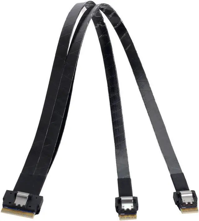 Alt view image 2 of 3 - 40cm SFF-8654 8i 74Pin Male to Dual SFF-8654 4i 38Pin Male PCI-E Ultraport Slimline SAS Slim 4.0 Cable PCI-Express