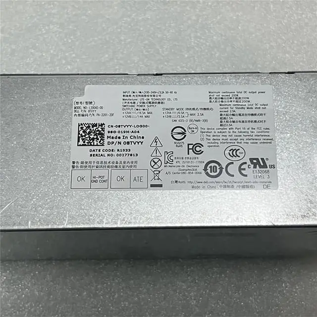 Alt view image 3 of 5 - For Power Supply L200AS-00 8TVYY D200AS-00 PK64R H200EBS-00 CGFJT 08TVYY 0PK64R 0CGFJT CN-08TVYY CN-0PK64R CN-0CGFJT