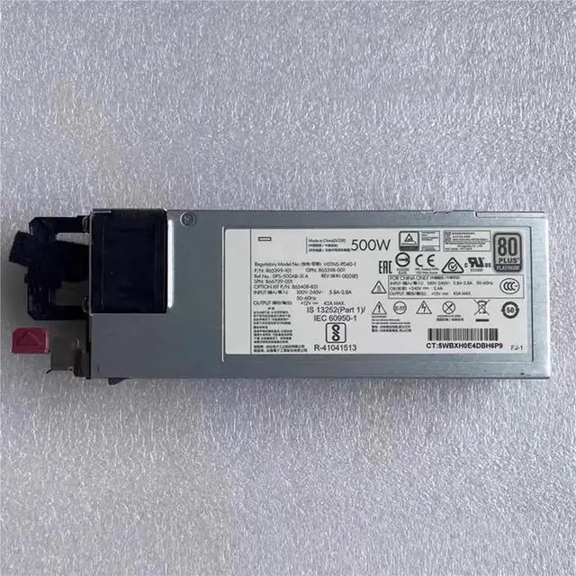 Main image of 1Pcs 500W for DL380 G10 Gen10 500W Power Supply HSTNS-PL40-1 865398-001 866729-001 865399-201 865408-B21 PS-2501-3CH
