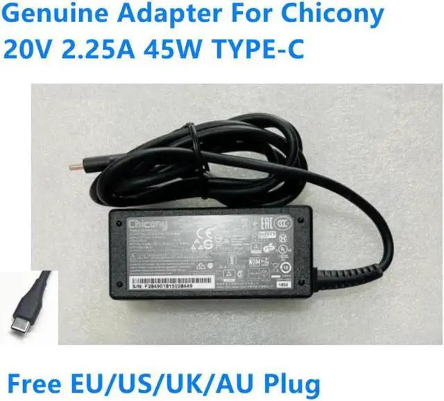 Main image of 20V 2.25A 45W TYPE-C Chicony A16-045N1A A18-045N1A A045RP04L AC Adapter For ACER 714 CB315 Laptop Power Supply Charger