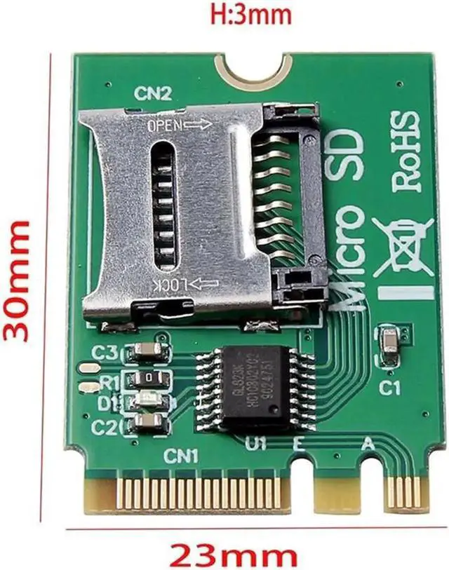 Alt view image 4 of 5 - M2 NGFF Key A.E WIFI Slot to Micro-SD SDHC SDXC TF Card Reader T-Flash Card M.2 A+E Card Adapter Kit
