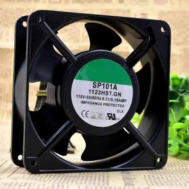 Alt view image 2 of 3 - The SP101A 1123HST.GN 115V 0.21A/0.18A large air cooling fan