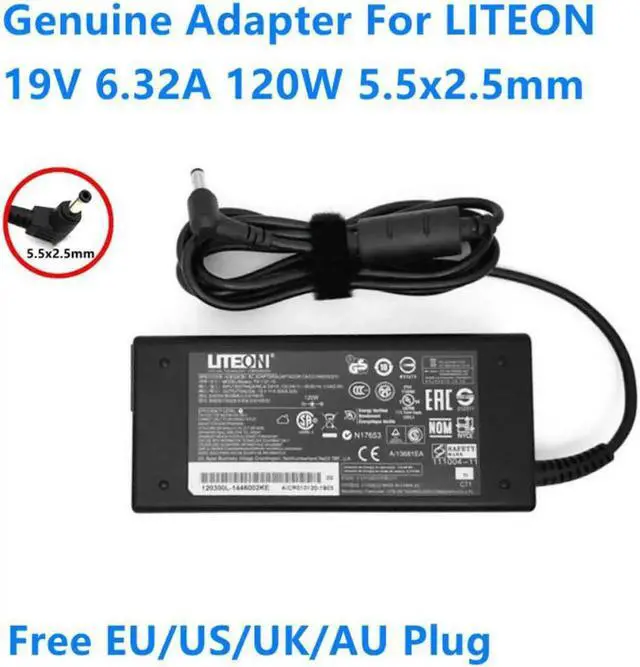 Alt view image 2 of 2 - 19V 6.32A 120W 5.5x2.5mm LITEON PA-1121-16 Power Supply AC Adapter For Laptop Charger
