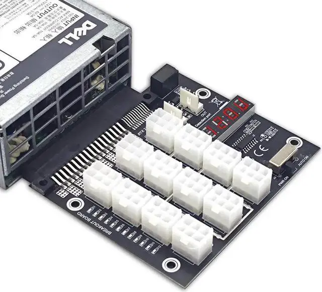 Alt view image 2 of 6 - Breakout Board for Dell PSU Server 750W 1100W 2000W Power Converter Board GPU Server Power Supply Board for Bitcoin Miner Mining