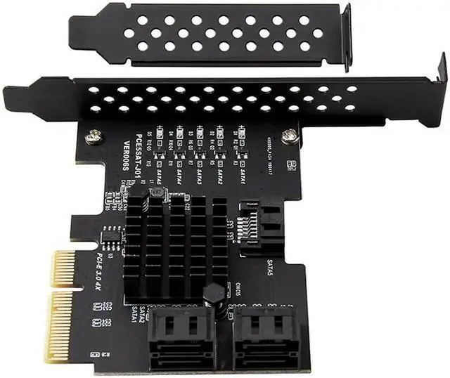 Alt view image 2 of 5 - Add On Card 5 Port SATA 3.0 Card PCIE SATA Controller PCI-E SATA Hub/Card PCIE to SATA3 Card HDD SSD PCI Express X4 Gen3 Adapter