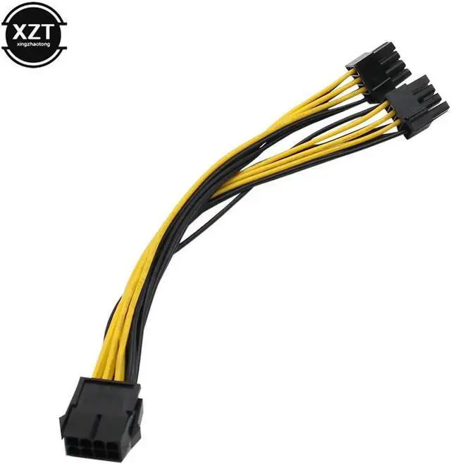Alt view image 3 of 5 - Hot Sale 10pcs/lot 8 Pin GPU to PCI-E 8P(6+2)pin splitter 18AWG extention power cable 20cm wire for graphics card BTC Miner