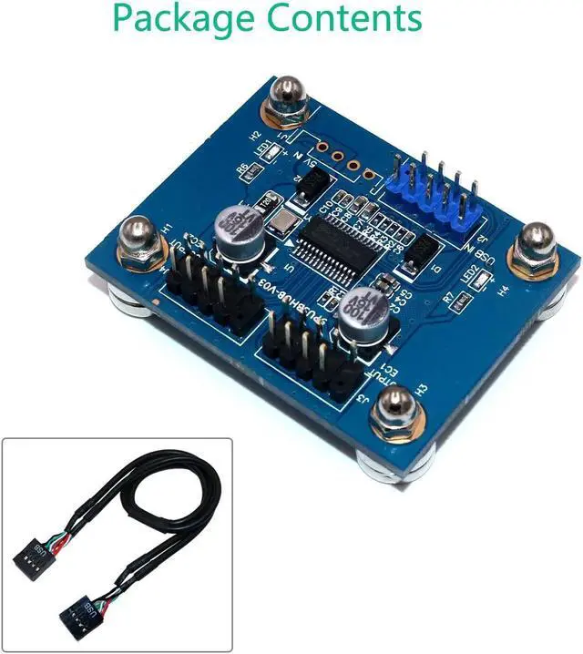 Alt view image 2 of 6 - 1X2 Motherboard USB 2.0 9pin Header 1 to 2 Extension Hub Splitter Adapter-Converter MB USB 2.0 Male to 2 Male-30CM 9-pin Cable