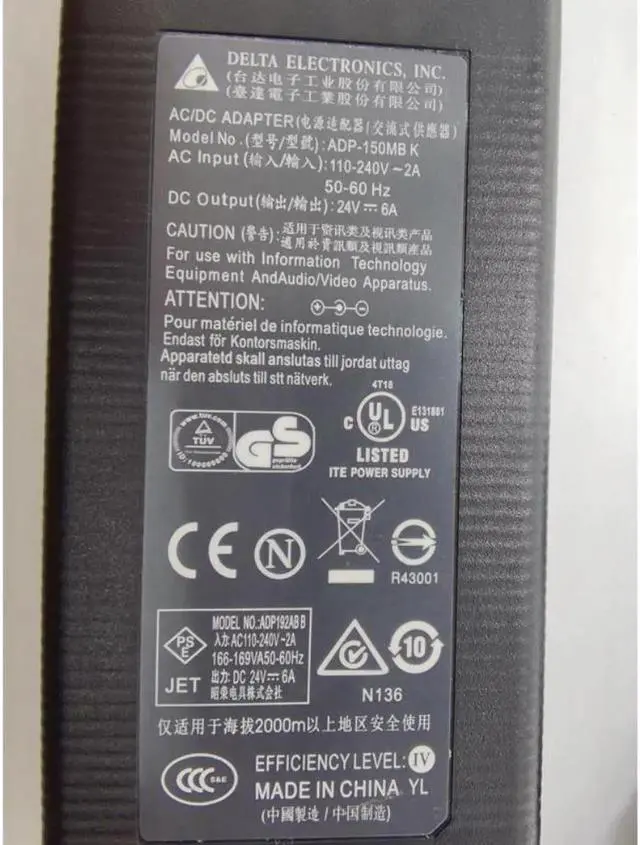 Main image of DELTA ADP-150MB K 24V 6A 5A 5.5x2.5mm AC Power Supply Adapter For 150W Laptop Power Supply Charger