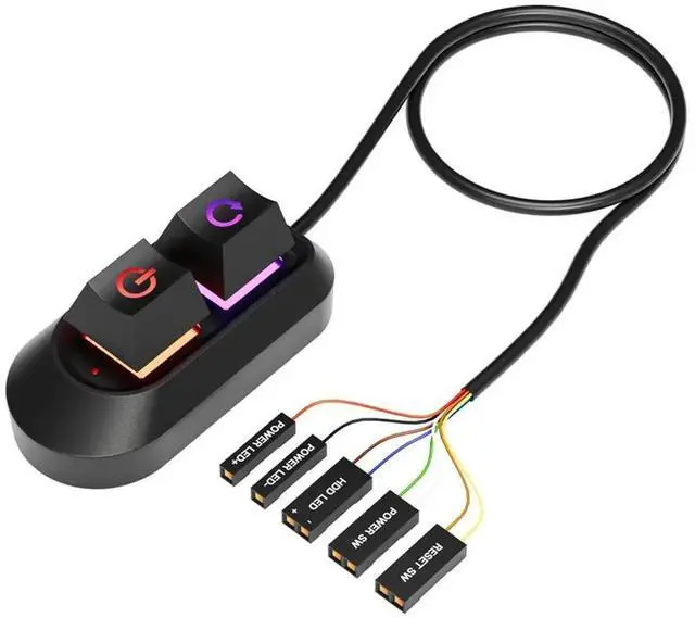 Main image of Desktop Computer Switch Button Extension Cable PC Power Button Mechanical Switch Style A-AB01