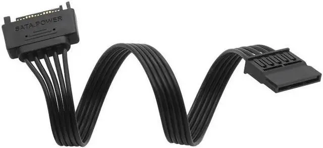 Alt view image 2 of 5 - SATA 15Pin Male to 15P Female Power Extension Cable HDD SSD Power Supply Cable SATA Power Cable 30CM