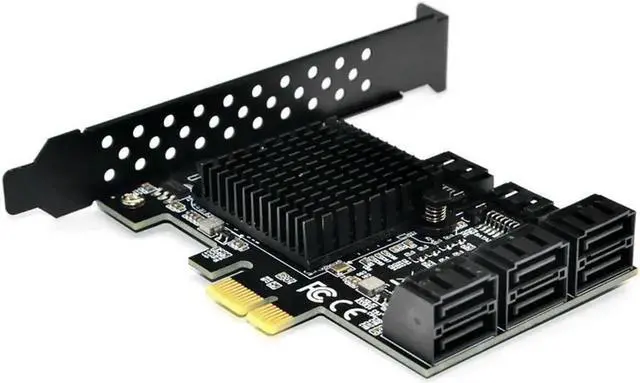 Alt view image 3 of 4 - Ruth's sister 88SE9215 Chip 8 Ports SATA 3.0 To Pcie Expansion Card PCI Express SATA Adapter SATA 3 Converter With Heat Sink For HDD