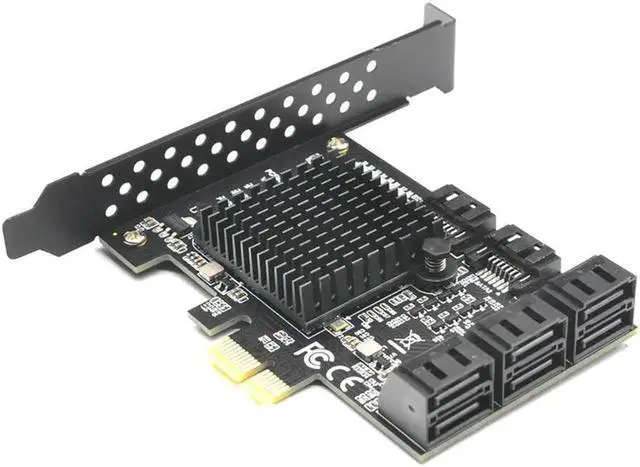 Alt view image 4 of 4 - Ruth's sister 88SE9215 Chip 8 Ports SATA 3.0 To Pcie Expansion Card PCI Express SATA Adapter SATA 3 Converter With Heat Sink For HDD