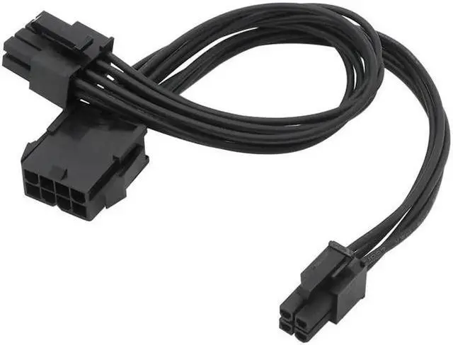 Alt view image 5 of 5 - CPU 8Pin To 8+4pin Power Supply Extension Cable Cord Lead Sleeve Black 20cm