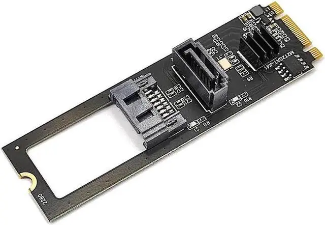Alt view image 7 of 7 - NVME to Dual SATA Riser Card M.2 NVME TO SATA3.0 6G Controller M.2 Key-M PCIE NVME to SATA Hard Disk Drive Converter JMB582 Chip(Style-1)