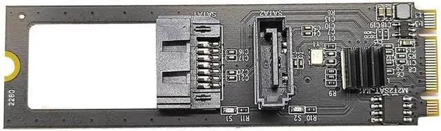 Alt view image 2 of 7 - NVME to Dual SATA Riser Card M.2 NVME TO SATA3.0 6G Controller M.2 Key-M PCIE NVME to SATA Hard Disk Drive Converter JMB582 Chip(Style-1)