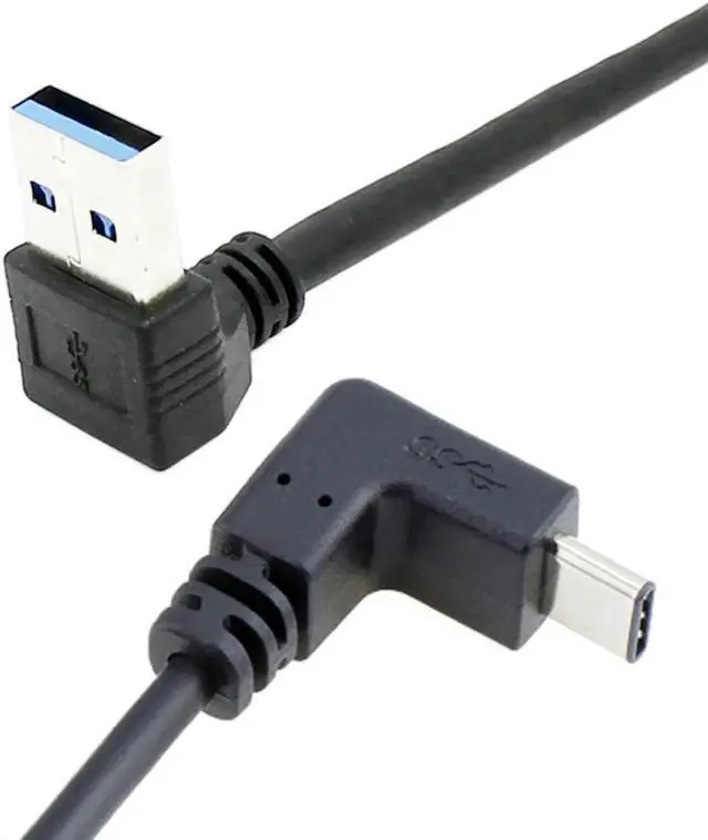Alt view image 3 of 3 - USB 3.1 USB-C Reversible Angled to 90D Up Angled A Male Data Cable for Laptop