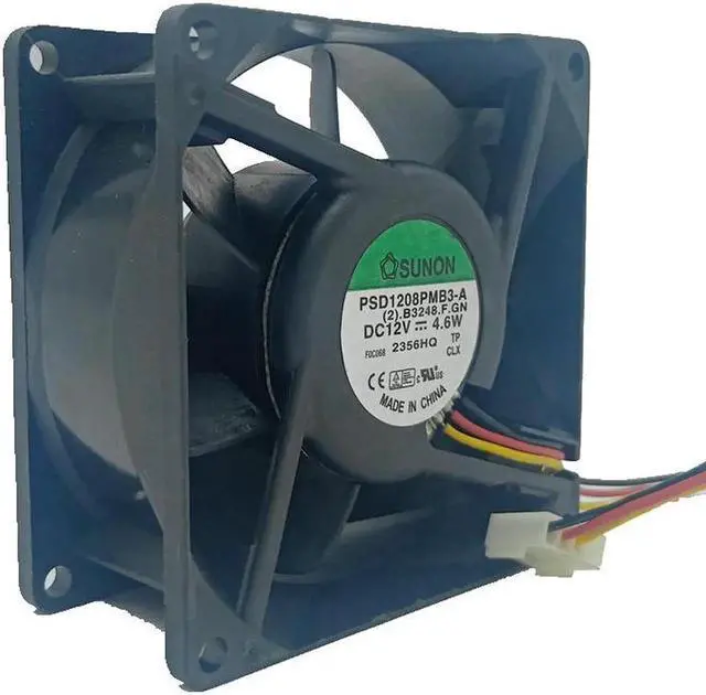 Alt view image 2 of 4 - PSD1208PMB3-A For SUNON 8038 12V 3-Wire Server Case Cooling Fan 4600RPM 82.5CFM