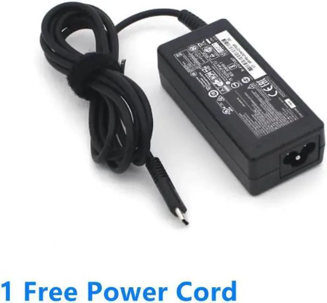 Alt view image 2 of 2 - 15V 3A 45W TYPE-C TPN-CA01 TPN-LA07 Power Supply AC Adapter For HP TPN-CA02 844205-850 PA-1450-33HP USB-C Laptop Charger