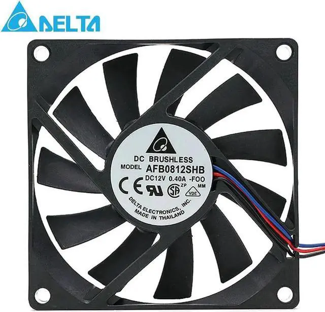 Main image of for delta AFB0812SHB 80*80*15mm 8015 12V 0.40A 3Wire Computer Cooler Cooling Fan