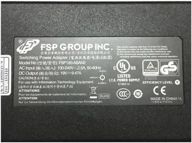 Alt view image 2 of 2 - FSP 19V 9.47A 180W 7.4x5.0mm FSP180-ABAN2 FSP180-ABAN1 Power Supply AC Adapter For 180W Laptop Switching Power Charger