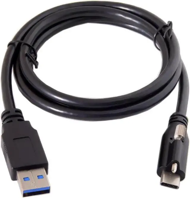Alt view image 3 of 3 - CY USB 3.1 Type-C Locking Connector to Standard USB3.0 Data Cable 1.2m With Panel Mount Screw