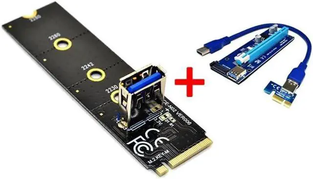 Main image of NGFF M.2 to PCI-E X16 Slot Transfer Card Mining Pcie Riser Card VGA Extension Cable Molex 4Pin 6Pin SATA for Miner Antminer