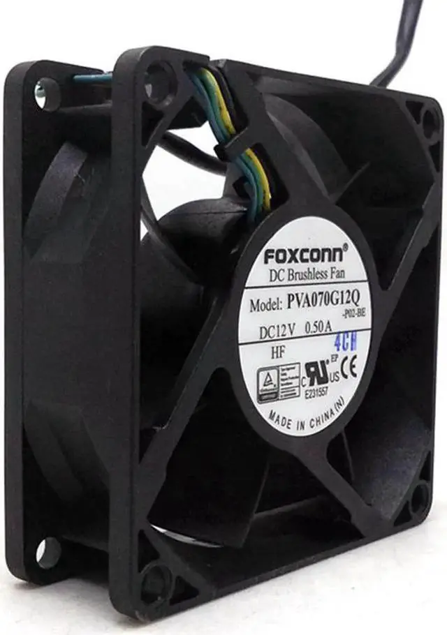 Main image of 2pcs PVA070G12Q DC Brushless 12V 0.50A 7025 70*70*25MM 4 Wire Pwm Cooling Fan