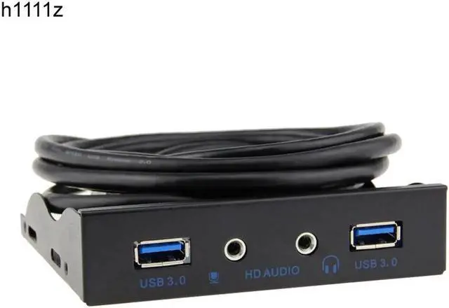 Main image of 3.5" Floppy Bay 19Pin to USB 3.0 Hub HD Audio Earphone Mic Connector 2Port USB3.0 PC Front Panel Bracket with Cable for Computer